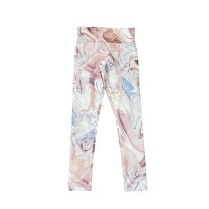 Old Navy High Rise 7/8 ankle leggings white smoky violet print size XL 14-16 NWT